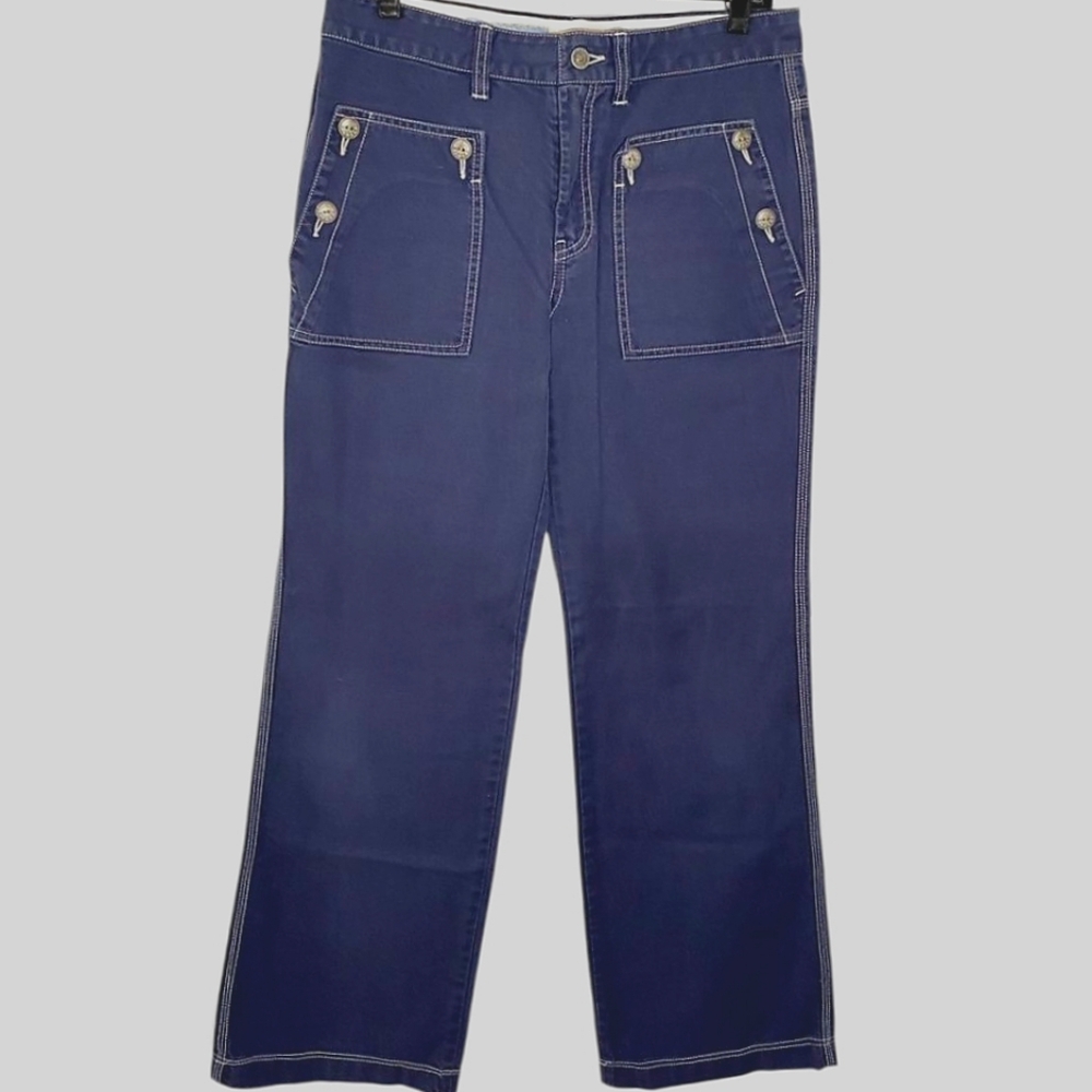 Diesel Womens Navy Trousers Sz 30 Wide Leg EUC